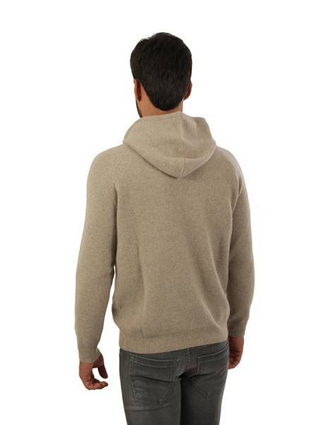 Maglia Luigi Gentile con Cappuccio Tortora